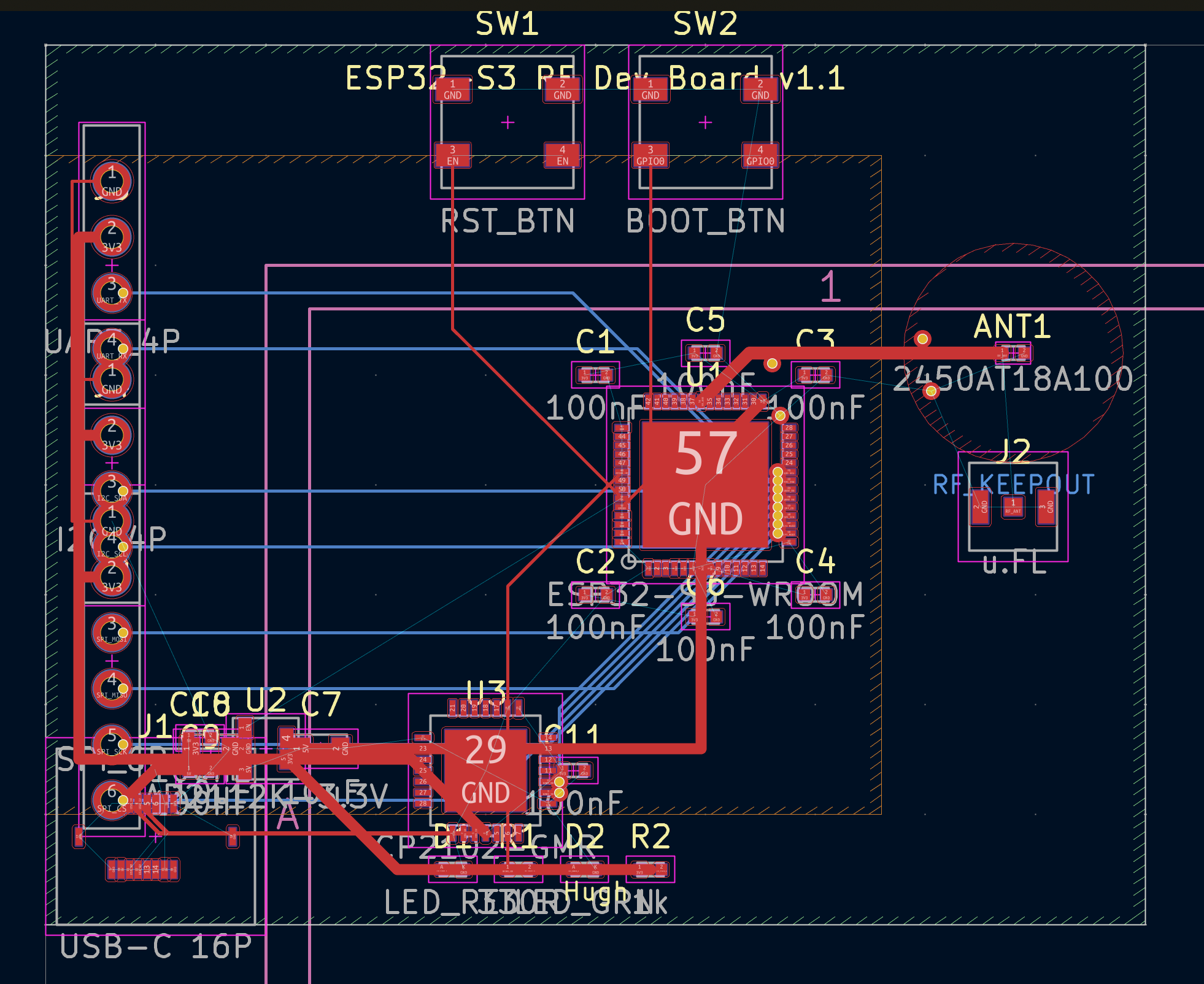 ESP32-S3 RF Board layout